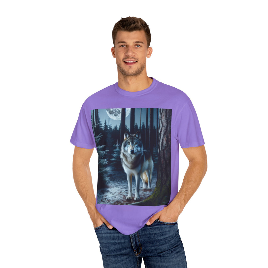 Moonlit Wolf Unisex Garment-Dyed T-shirt