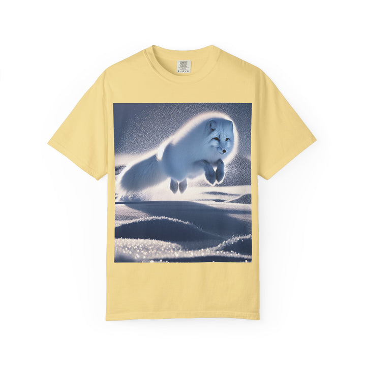 Snow Fox Jumping Unisex Garment-Dyed T-Shirt