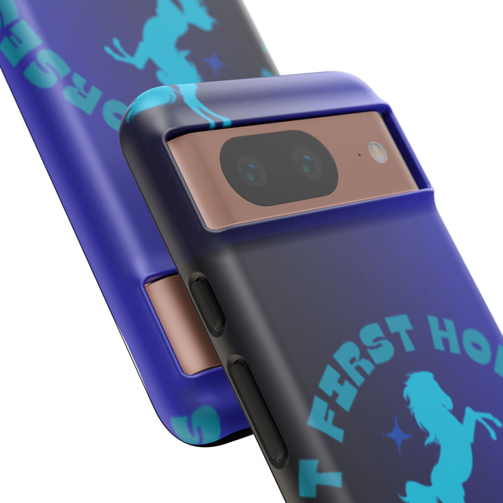 But First Horses Phone Case – Durable Tough Case for Horse Lovers