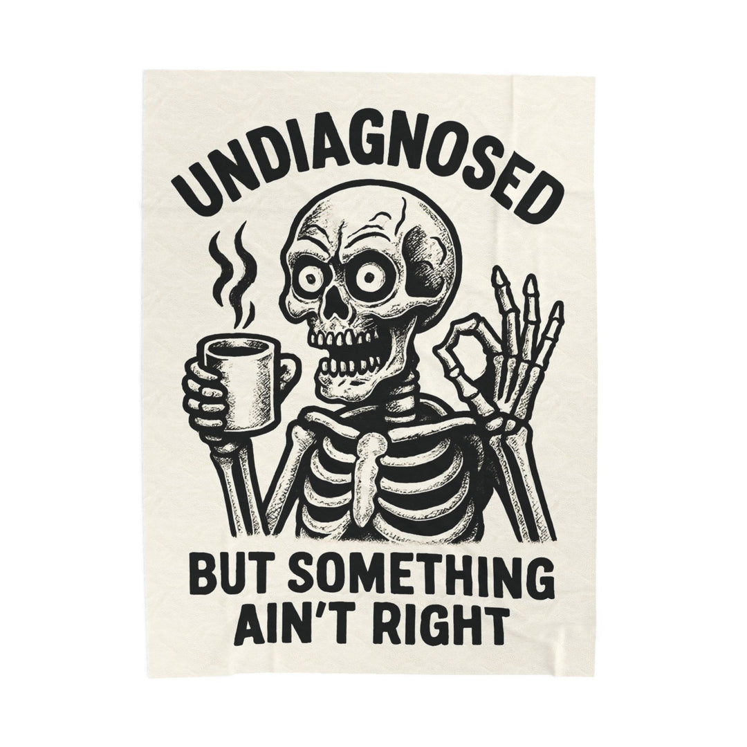 Undiagnosed Skeleton Plush Blanket, Cozy Throw for Home, Halloween Decor, Gift for Medical Professionals, Unique Home Accessory