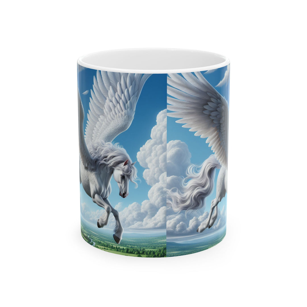 Mythical Pegasus Ceramic Mug, Fantasy Gift, Coffee Cup, Pegasus Lover, Magical Home Decor, Unique Birthday Present, Enchanting Morning