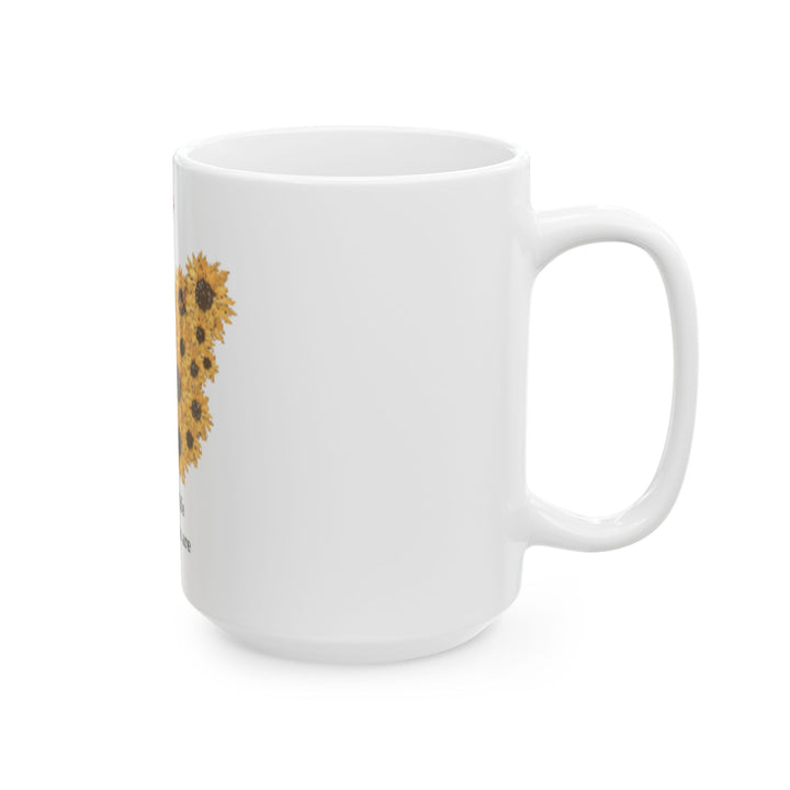 Butterfly & Sunflower Inspirational Ceramic Mug - Secrets of Life Design (11oz, 15oz)
