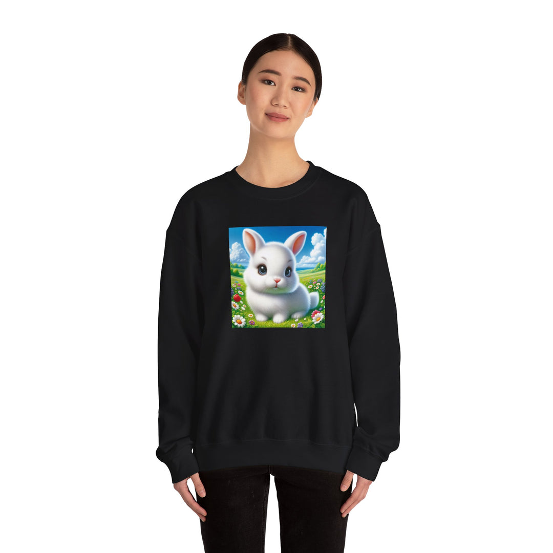 Cute Bunny Design Crewneck Sweatshirt, Cozy Sweatshirt, Spring Fashion, Easter Gift, Unisex Pullover, Animal Lover Apparel