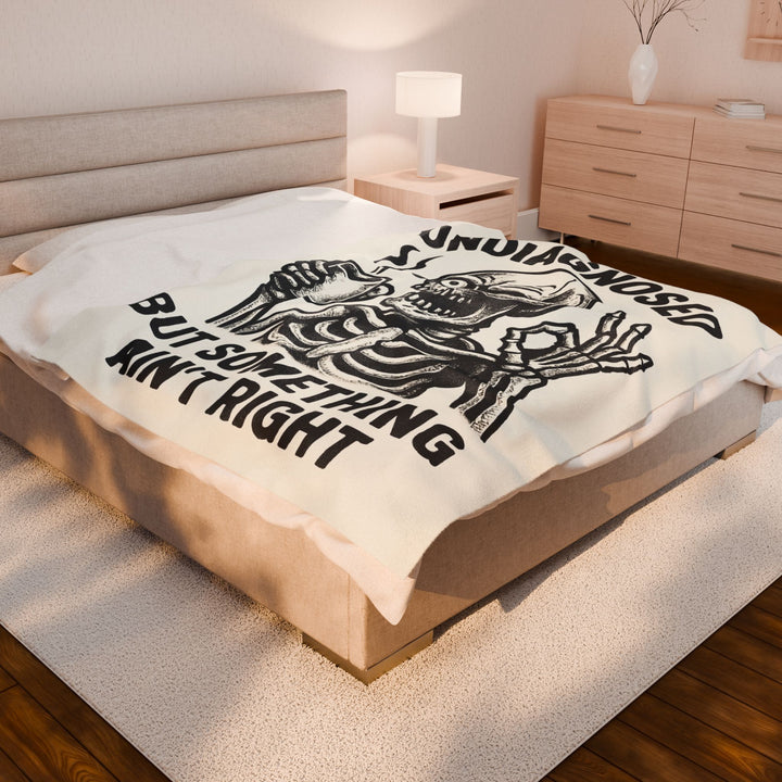 Undiagnosed Skeleton Plush Blanket, Cozy Throw for Home, Halloween Decor, Gift for Medical Professionals, Unique Home Accessory