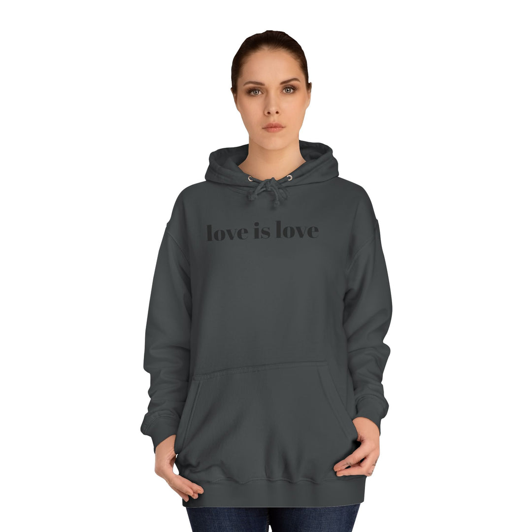 Unisex Love is Love Hoodie - Rainbow College Sweatshirt for Pride, LGBTQ+, Everyday Wear, Gift, Casual Style