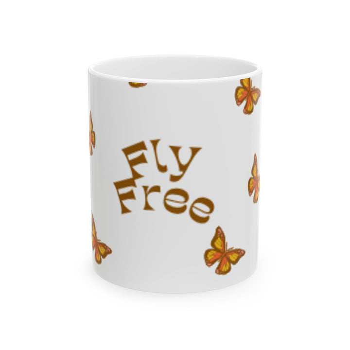 Butterfly 'Fly Free' Ceramic Mug - Inspiring Drinkware for Nature Lovers