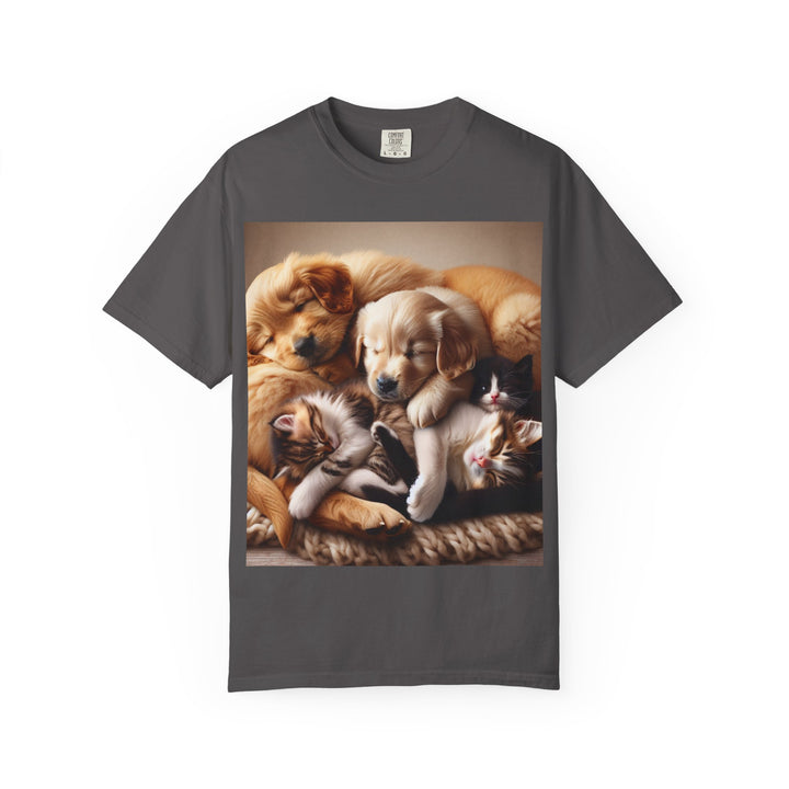 Cute Pets Snuggle Unisex Garment-Dyed T-shirt