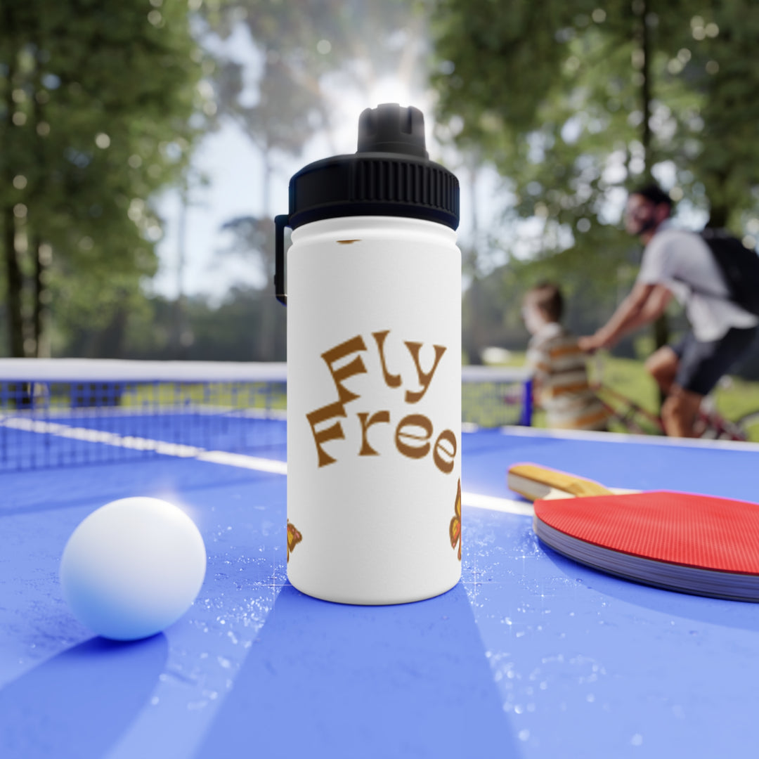 Fly Free Stainless Steel Water Bottle with Sports Lid - Travel Essential for Active Lifestyles