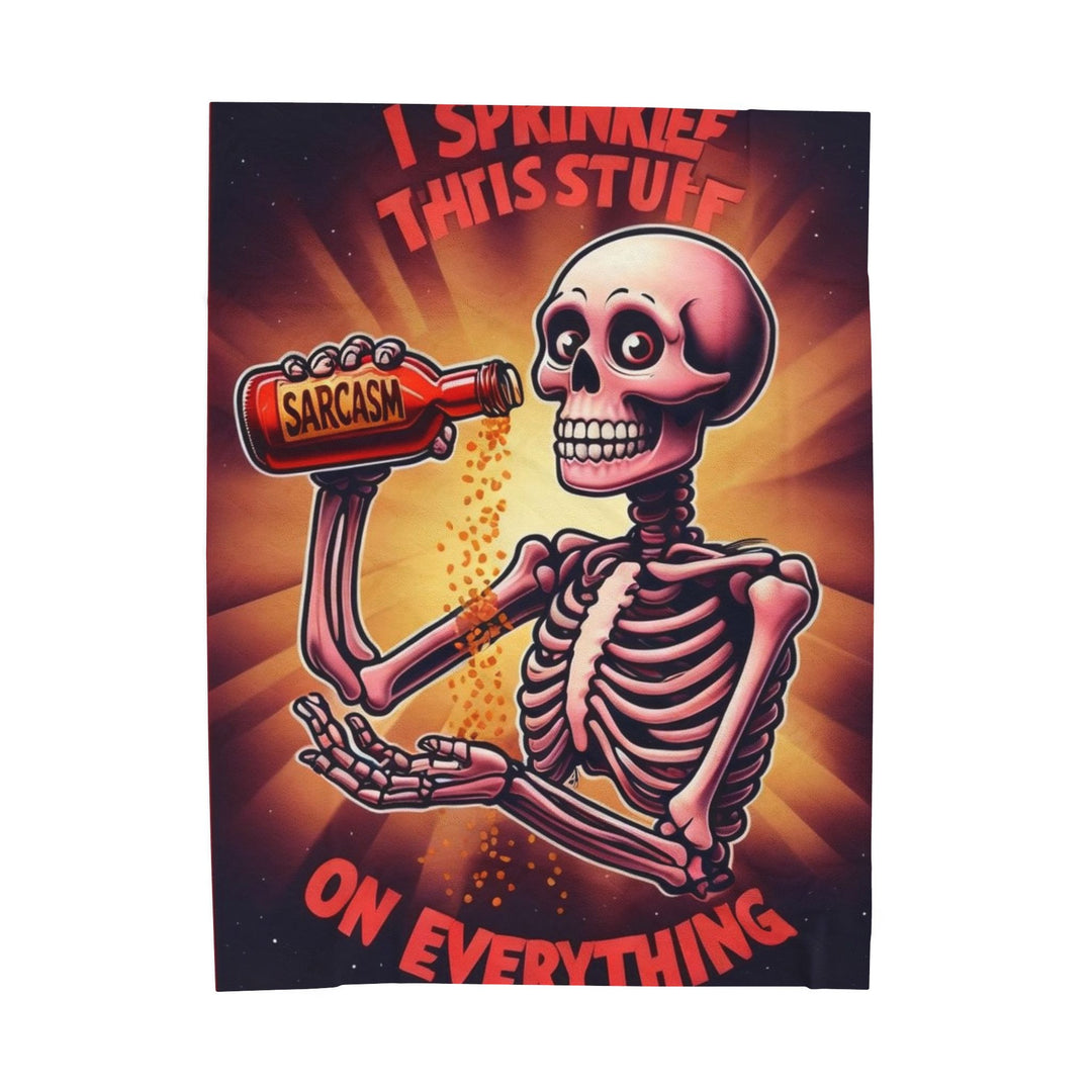 "Sarcasm" Skeleton Velveteen Plush Blanket