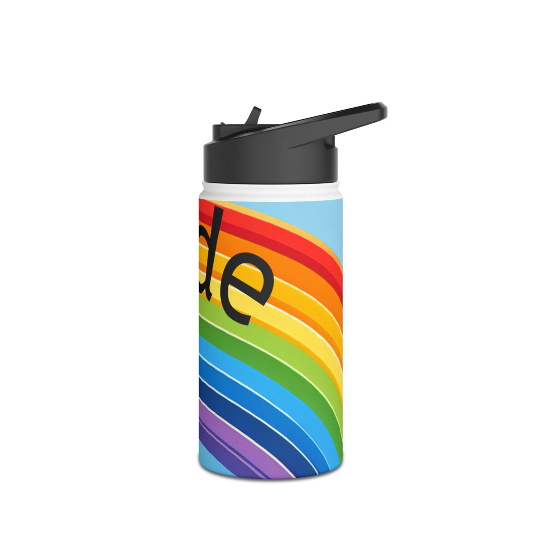 Pride Rainbow Stainless Steel Water Bottle, Eco-Friendly Drinkware, LGBTQ+ Gift, Summer Hydration, Travel Mug, Fitness Water Bottle