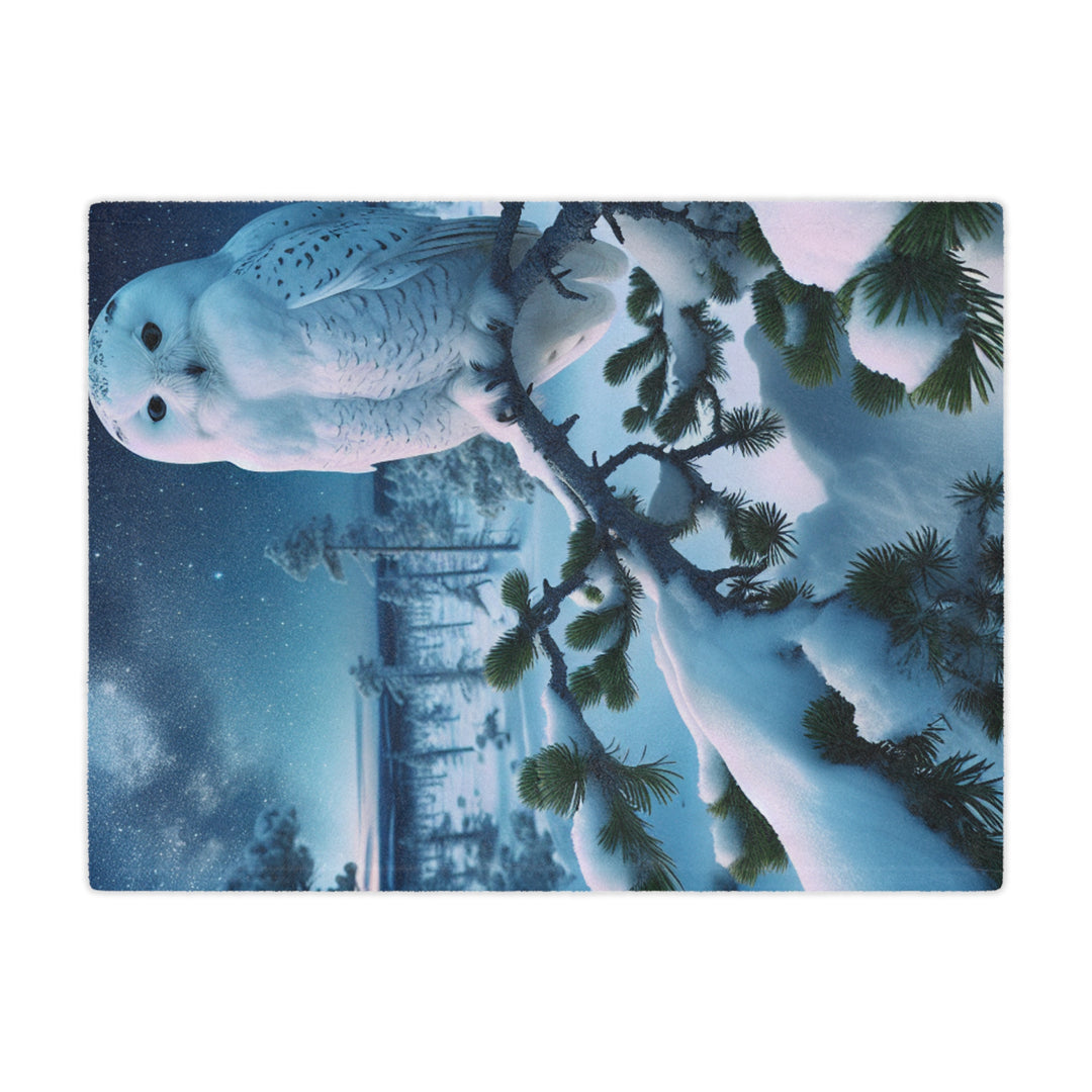 Snowy Owl Minky Blanket - Cozy Winter Decor