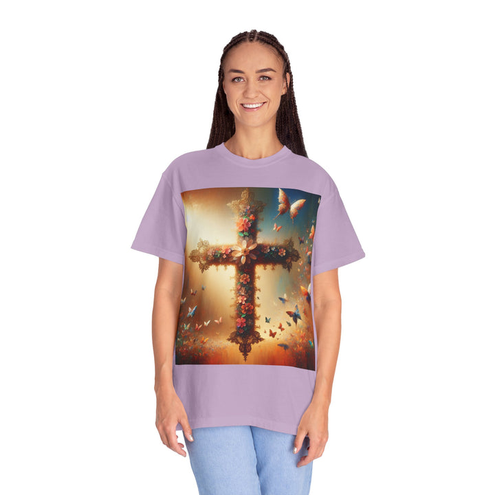 Faith-Inspired Floral Cross T-Shirt, Inspirational Tee, Religious Gift, Christian Apparel, Casual Wear, Everyday T-Shirt