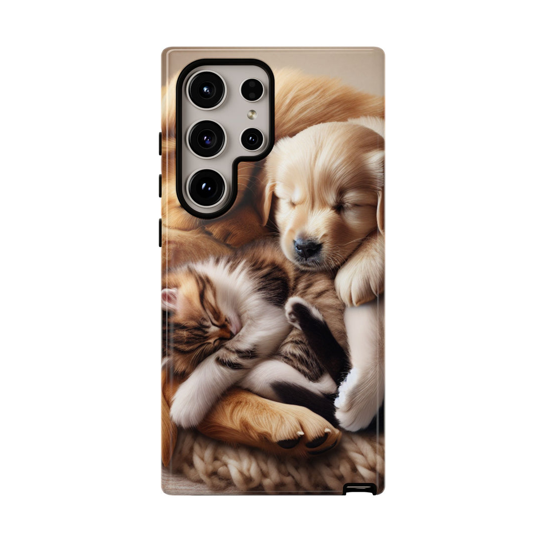 Cute Pets Phone Case - Adorable Puppy and Kitten Design, Animal Lover Gift