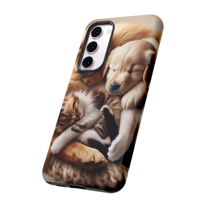 Cute Pets Phone Case - Adorable Puppy and Kitten Design, Animal Lover Gift