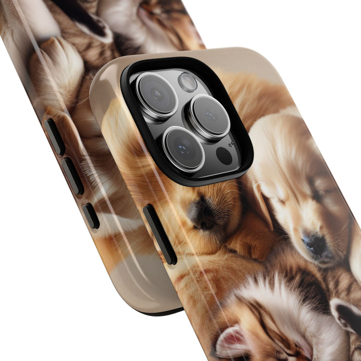 Cute Pets Phone Case - Adorable Puppy and Kitten Design, Animal Lover Gift