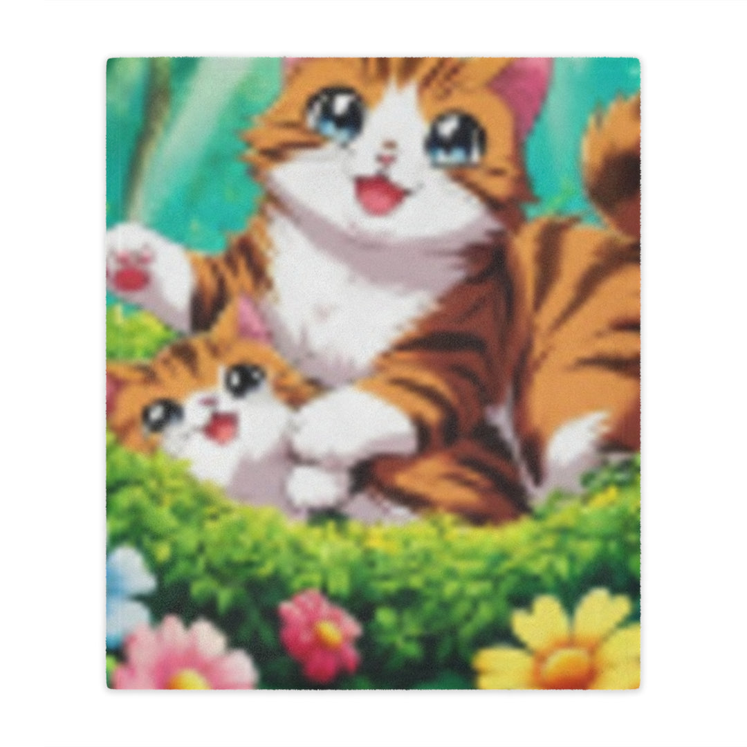 Cozy Cat Minky Blanket - Cute Kitten Design for Pet Lovers