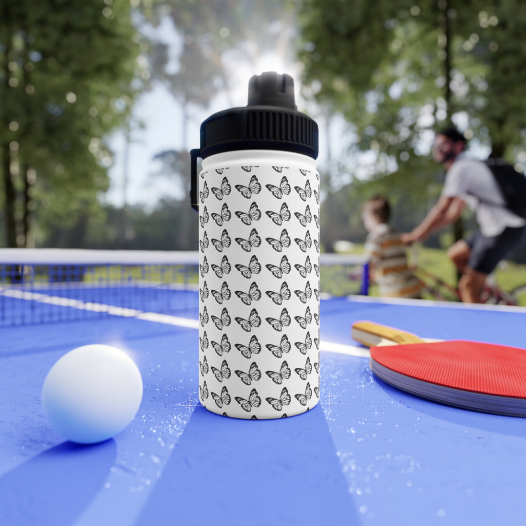 Butterfly Design Stainless Steel Water Bottle with Sports Lid - Eco-Friendly Hydration