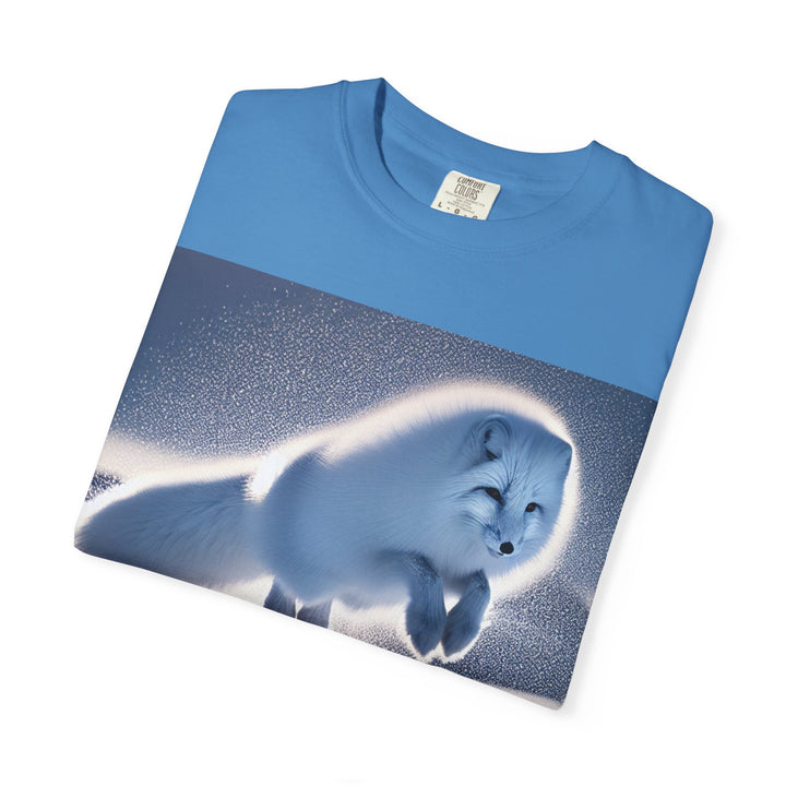 Snow Fox Jumping Unisex Garment-Dyed T-Shirt