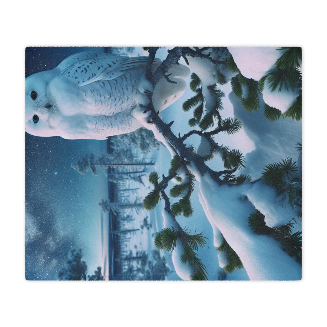 Snowy Owl Minky Blanket - Cozy Winter Decor