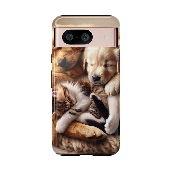 Cute Pets Phone Case - Adorable Puppy and Kitten Design, Animal Lover Gift