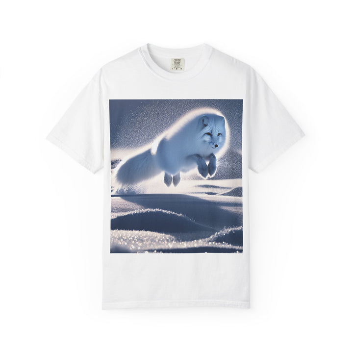 Snow Fox Jumping Unisex Garment-Dyed T-Shirt