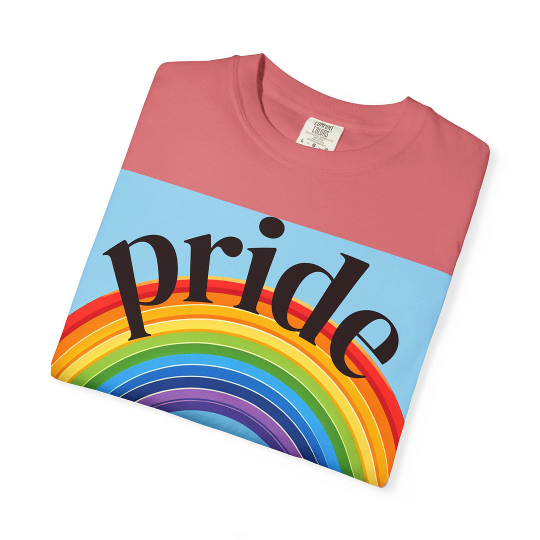 Pride Rainbow T-Shirt | Unisex Garment-Dyed Tee | LGBTQ+ Style, Casual Wear, Gift for Pride Month, Summer Fashion