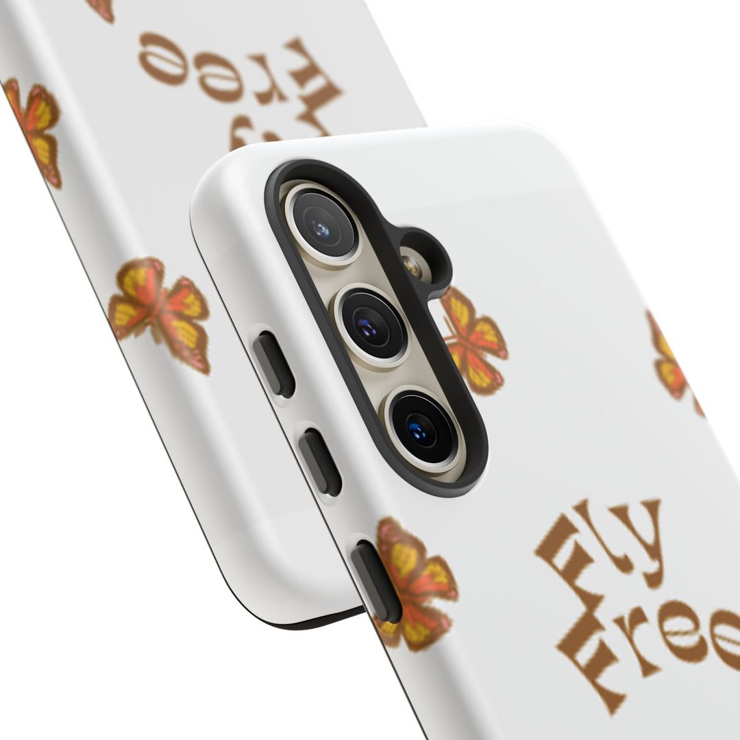 Stylish Phone Case | 'Fly Free' Butterfly Design | Unique Tough Cases