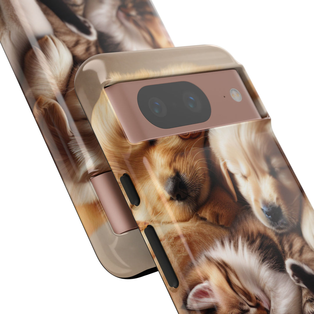 Cute Pets Phone Case - Adorable Puppy and Kitten Design, Animal Lover Gift