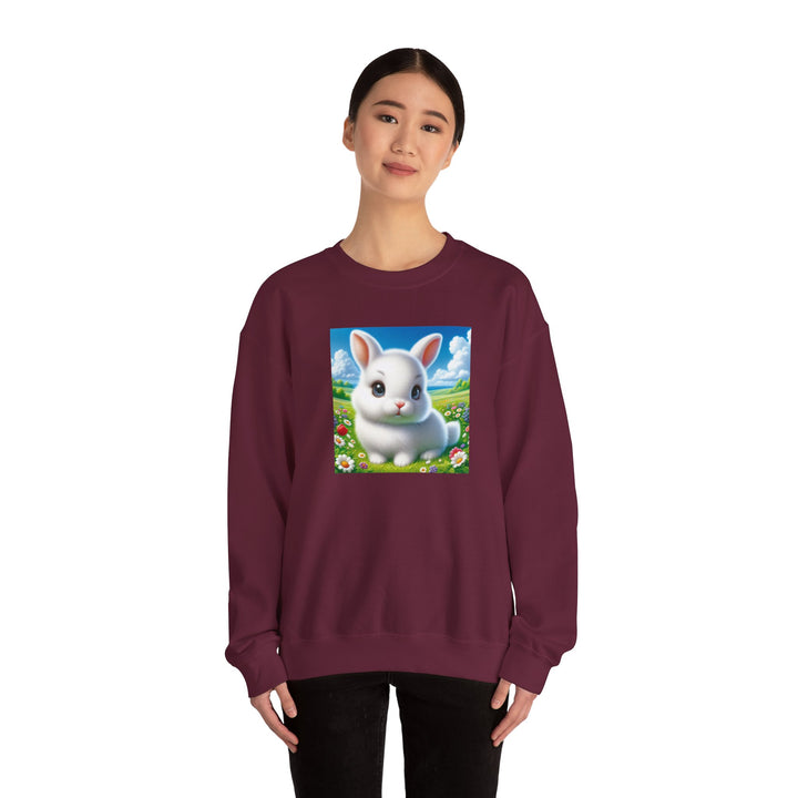 Cute Bunny Design Crewneck Sweatshirt, Cozy Sweatshirt, Spring Fashion, Easter Gift, Unisex Pullover, Animal Lover Apparel