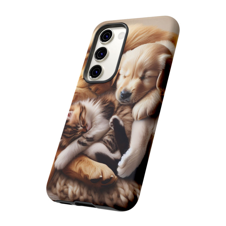 Cute Pets Phone Case - Adorable Puppy and Kitten Design, Animal Lover Gift