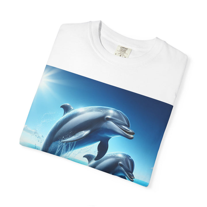 Ocean Jumping Dolphins T-Shirt - Unisex Garment-Dyed Tee