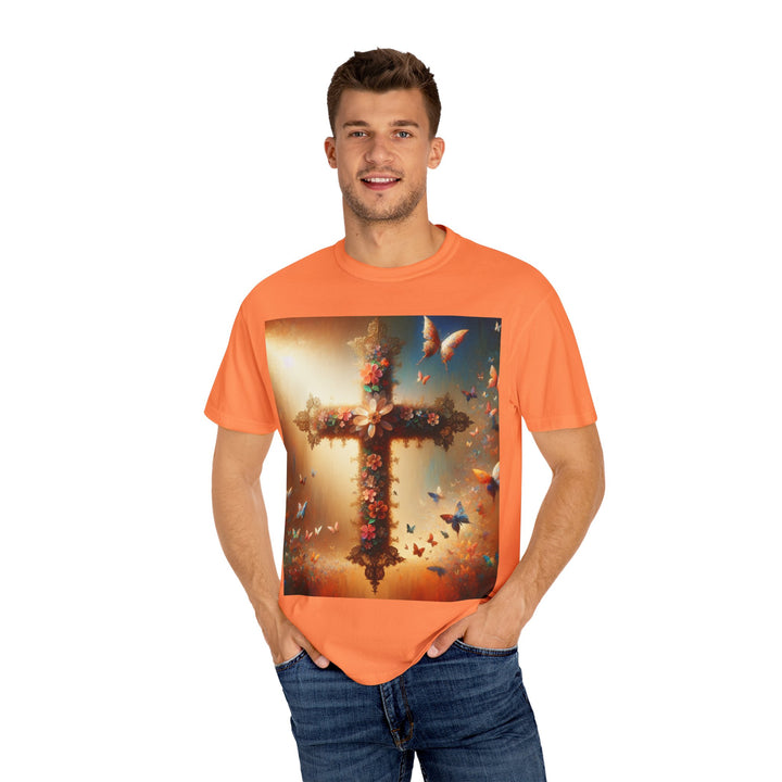 Faith-Inspired Floral Cross T-Shirt, Inspirational Tee, Religious Gift, Christian Apparel, Casual Wear, Everyday T-Shirt
