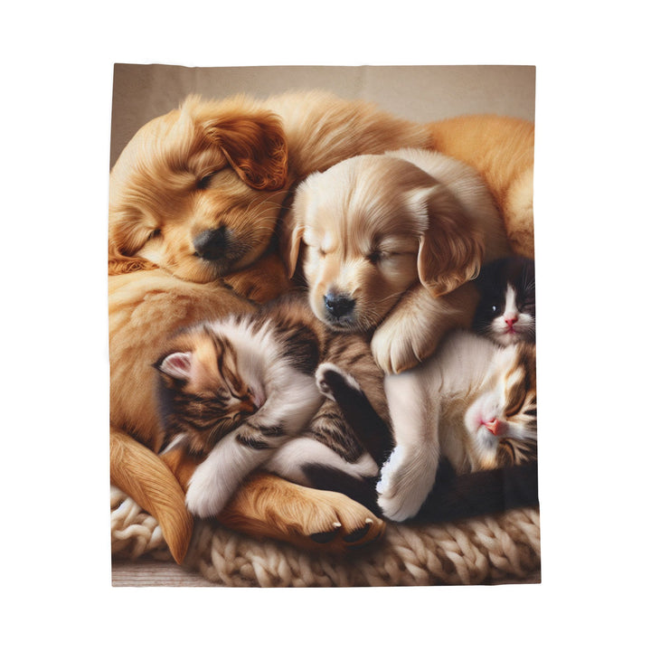 Cozy Pet-Themed Velveteen Plush Blanket - Perfect for Animal Lovers