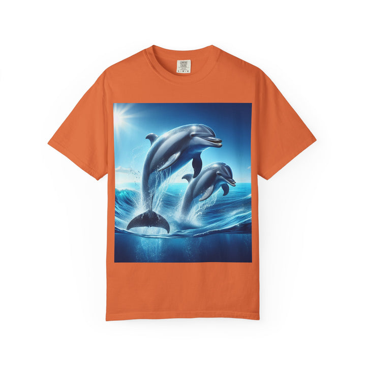 Ocean Jumping Dolphins T-Shirt - Unisex Garment-Dyed Tee