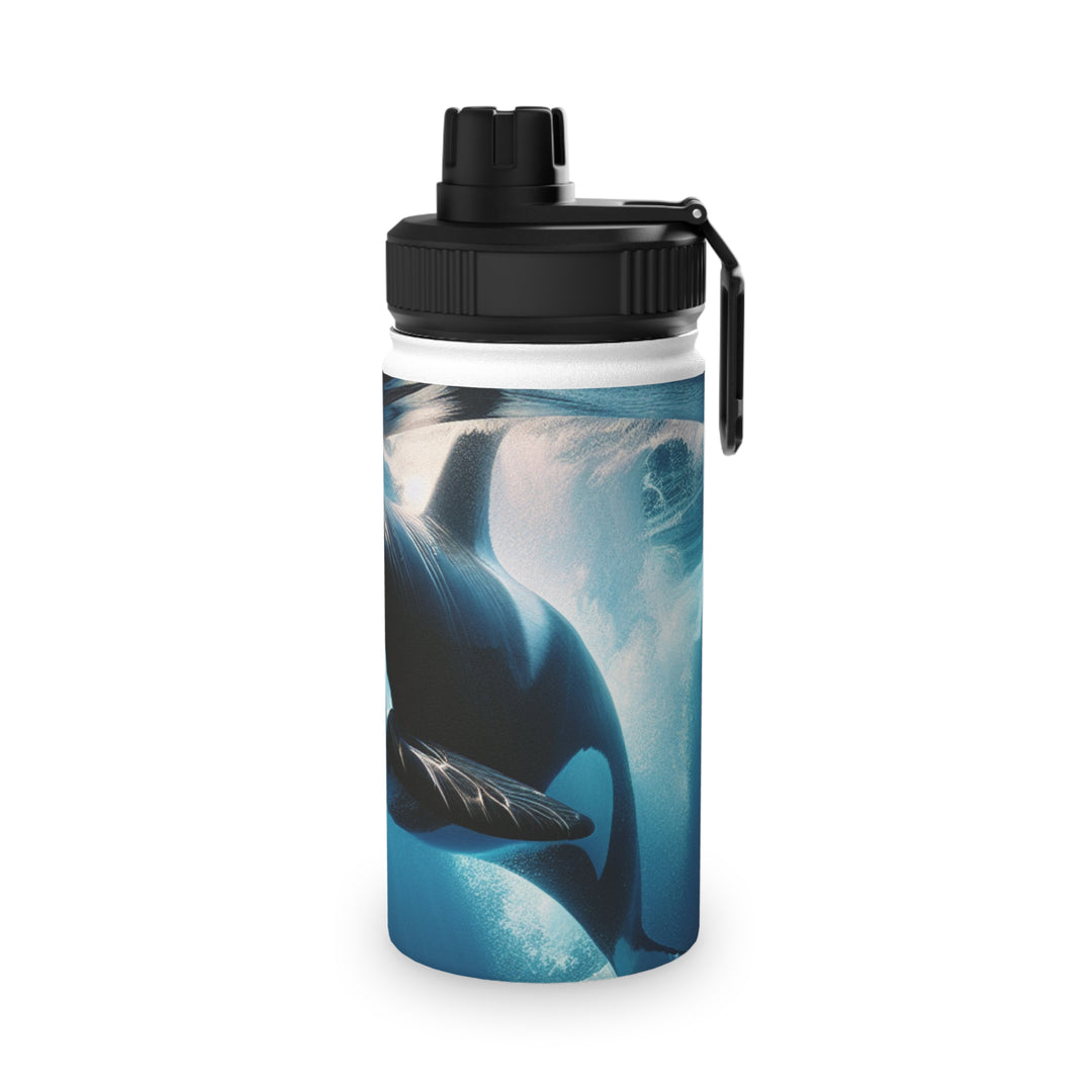 Ocean-Inspired Stainless Steel Water Bottle with Sports Lid
