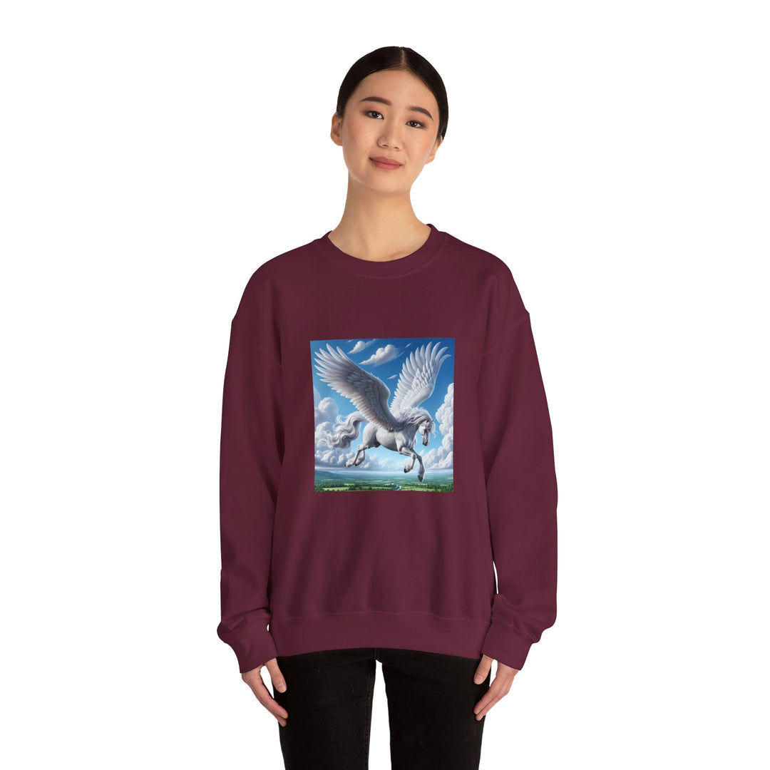 Mythical Pegasus Crewneck Sweatshirt, Cozy Unicorn Gift, Fantasy Apparel, Perfect for Fall, Unique Unisex Sweatshirt