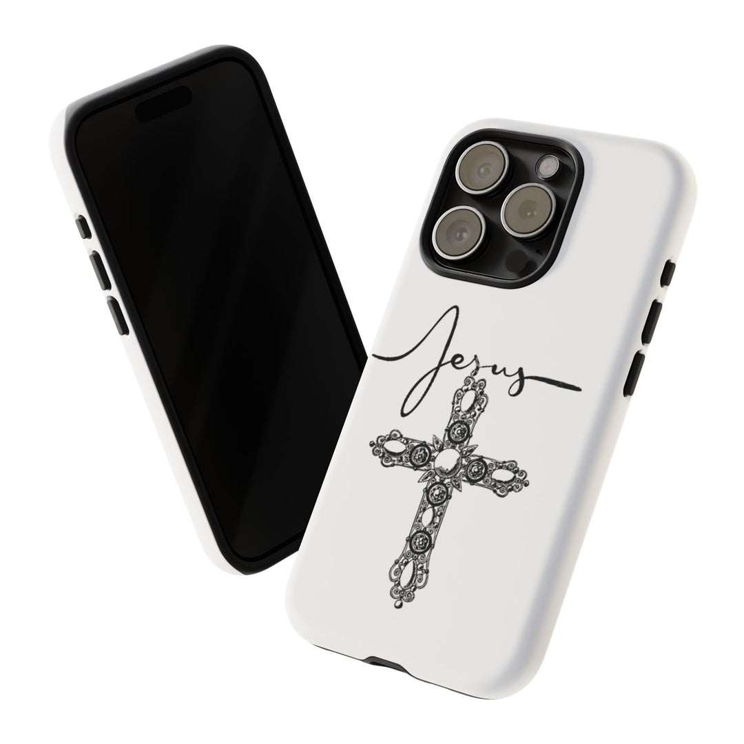 Stylish Tough Case with Jesus Design - Faith-Inspired Phone Cover, Christian Gift, Custom Phone Accessory, Unique Cell Phone Case