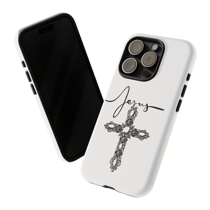 Stylish Tough Case with Jesus Design - Faith-Inspired Phone Cover, Christian Gift, Custom Phone Accessory, Unique Cell Phone Case
