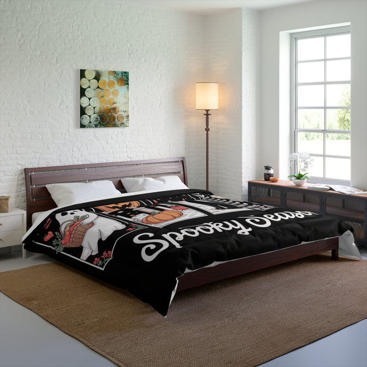 Spooky Season Comforter, Halloween Bedding, Cozy Throw, Ghost and Pumpkin Blanket, Autumn Decor, Fall Home Accessories