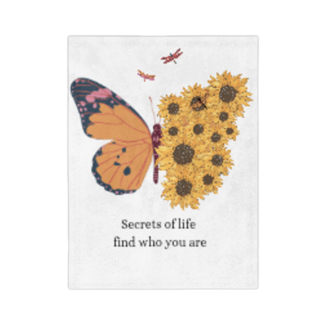 Inspirational Floral Butterfly Blanket - Velveteen Microfiber Soft Throw