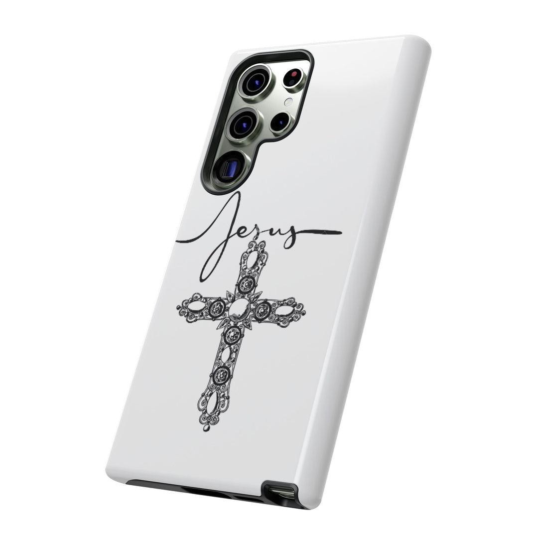 Stylish Tough Case with Jesus Design - Faith-Inspired Phone Cover, Christian Gift, Custom Phone Accessory, Unique Cell Phone Case