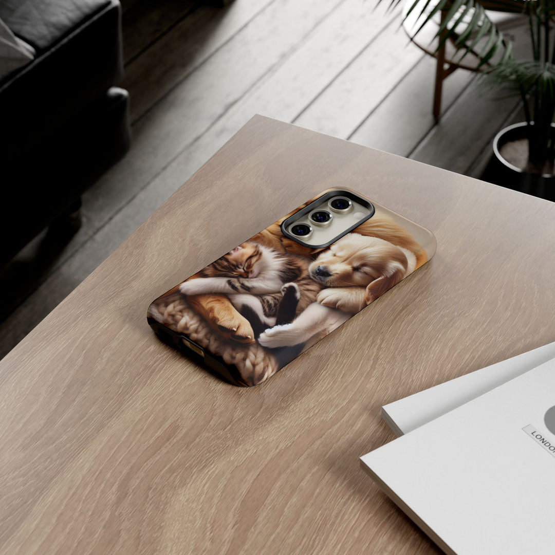 Cute Pets Phone Case - Adorable Puppy and Kitten Design, Animal Lover Gift