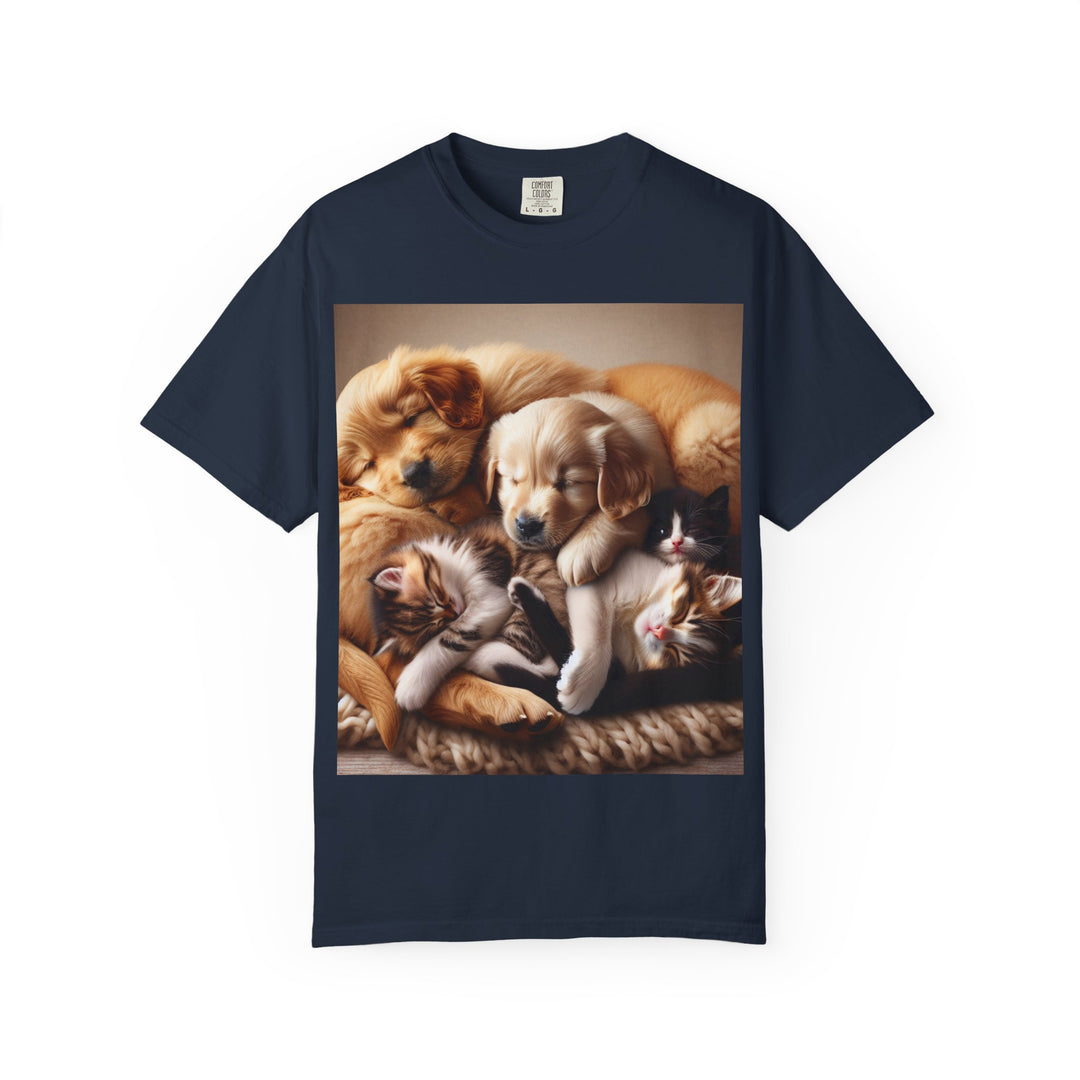 Cute Pets Snuggle Unisex Garment-Dyed T-shirt