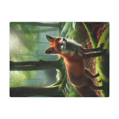 Forest Fox Minky Blanket - Comforting Wildlife Fleece Throw for Cozy Evenings