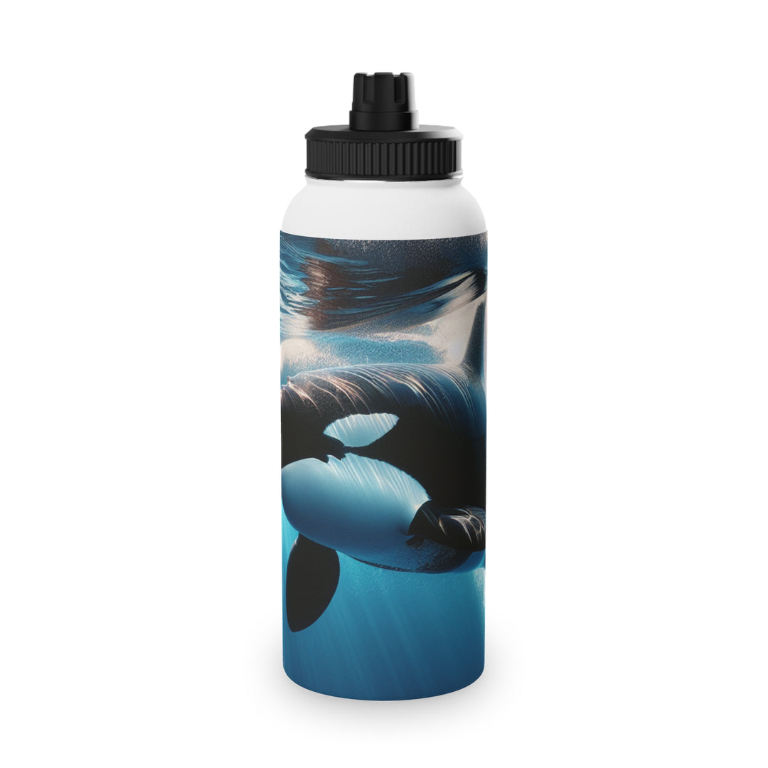Ocean-Inspired Stainless Steel Water Bottle with Sports Lid