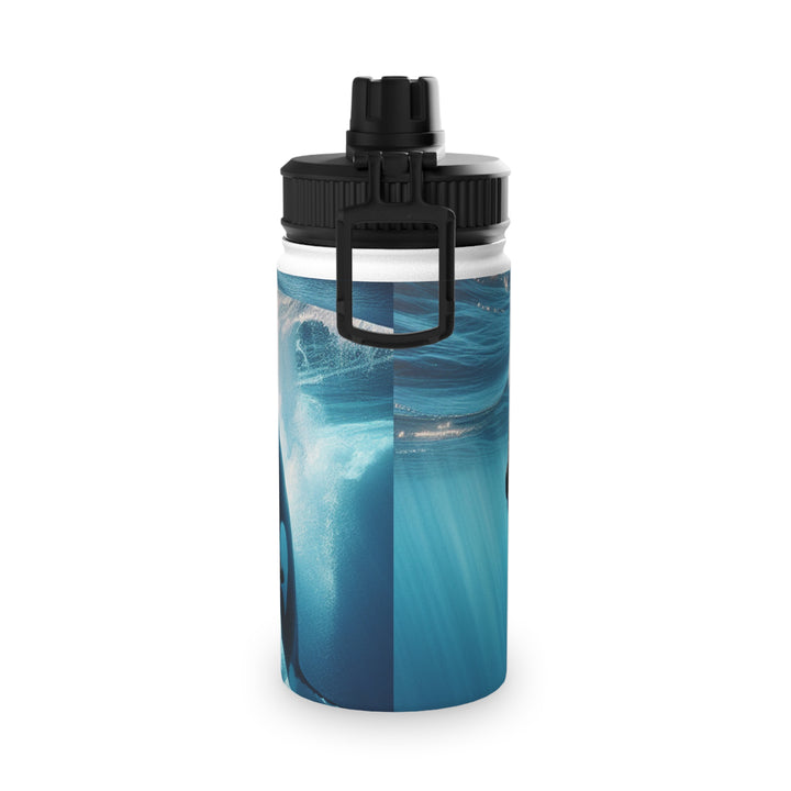 Ocean-Inspired Stainless Steel Water Bottle with Sports Lid