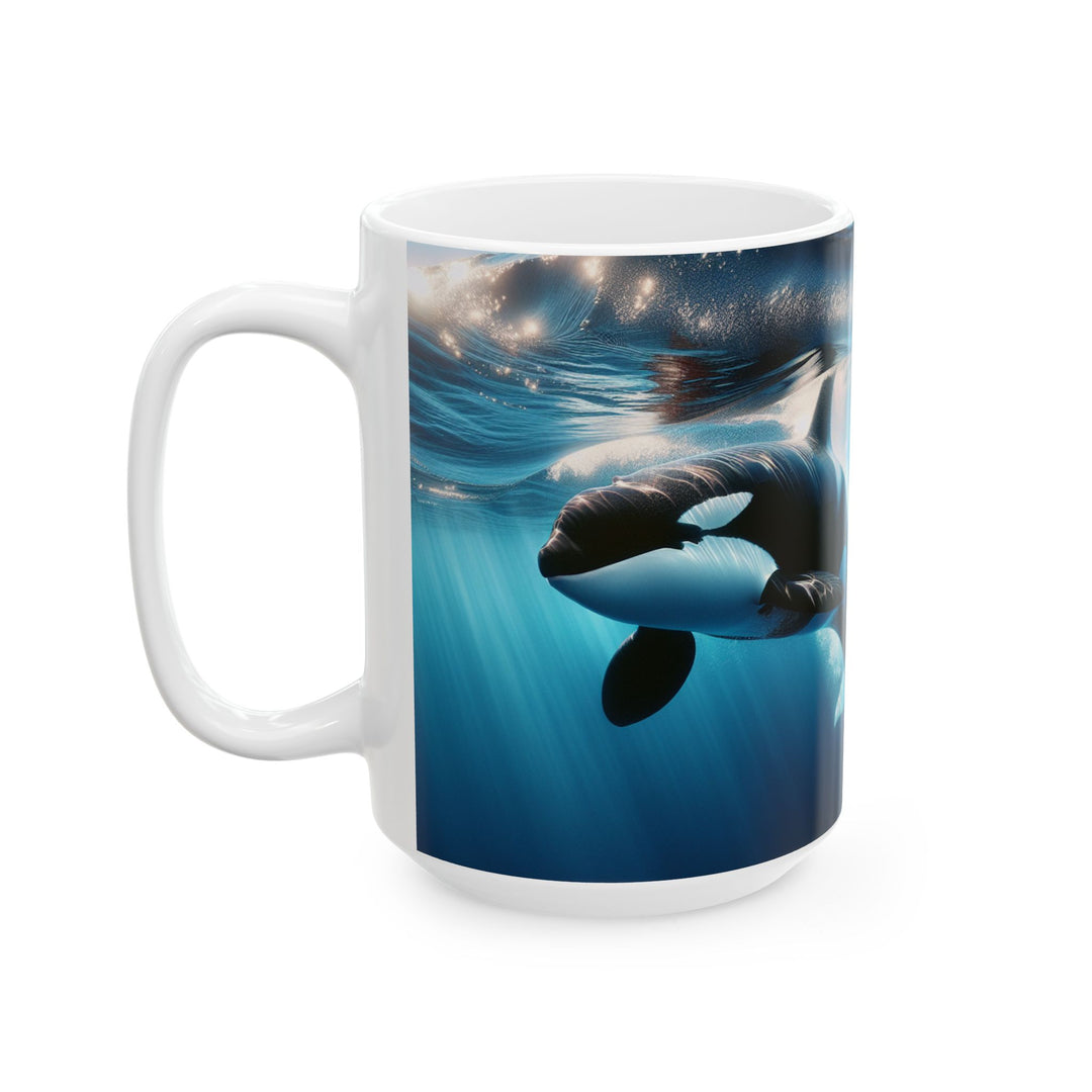 Whale Watching Ceramic Mug - Ocean Inspired 11oz & 15oz Coffee Cup