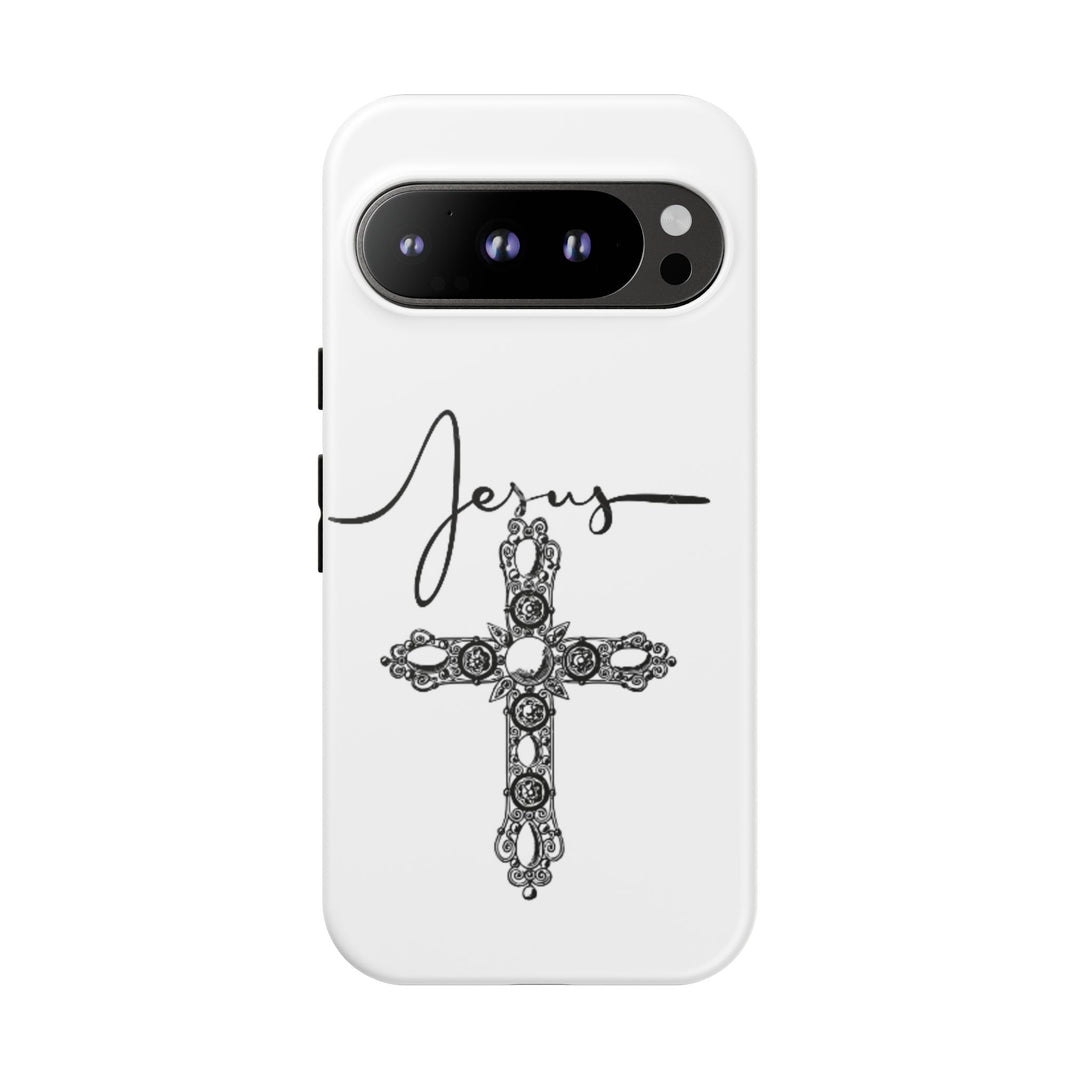 Stylish Tough Case with Jesus Design - Faith-Inspired Phone Cover, Christian Gift, Custom Phone Accessory, Unique Cell Phone Case