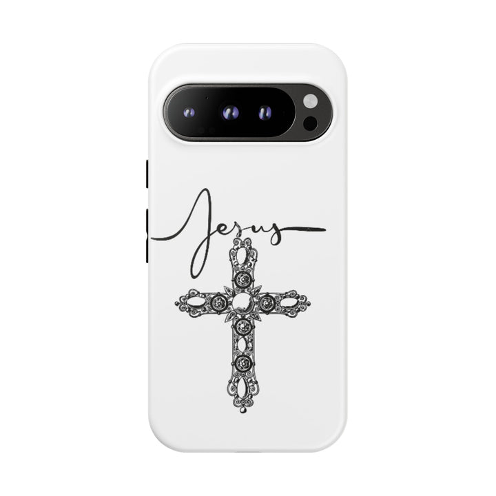 Stylish Tough Case with Jesus Design - Faith-Inspired Phone Cover, Christian Gift, Custom Phone Accessory, Unique Cell Phone Case
