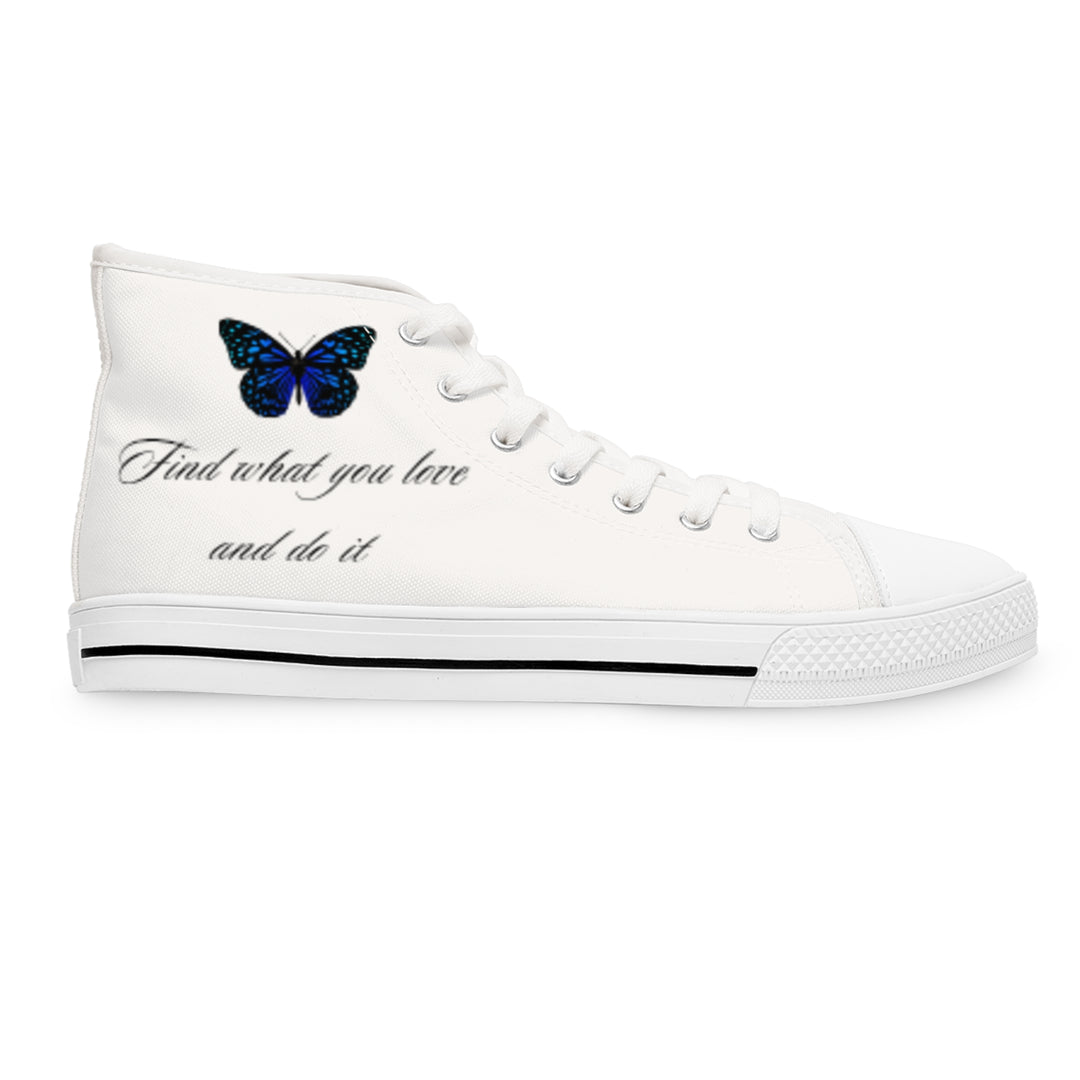 Women&#039;s High Top Sneakers with Butterfly Design - Inspire Your Style